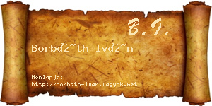 Borbáth Iván névjegykártya