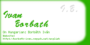 ivan borbath business card